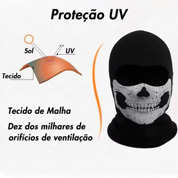 Fox Racing Musion Full Face Mask Black Ghosts Print Balaclava With Skull CBSMFMBG004 - Image 3