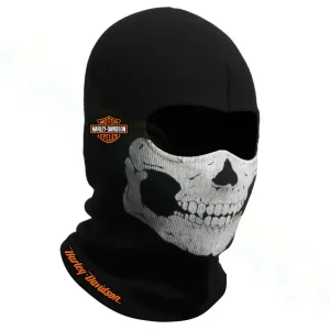Harley Davidson Musion Full Face Mask Black Ghosts Print Balaclava With Skull CBSMFMBG005