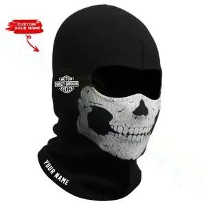 Harley Davidson Musion Full Face Mask Black Ghosts Print Balaclava With Skull CBSMFMBG007