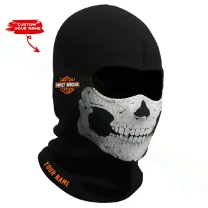 Harley Davidson Musion Full Face Mask Black Ghosts Print Balaclava With Skull CBSMFMBG008