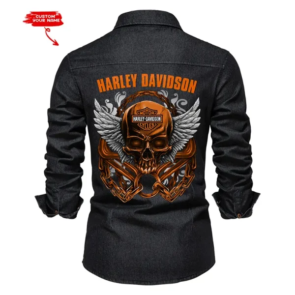 Harley Davidson Cotton Denim Shirt VDCDS004 - Image 3