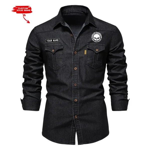 Harley Davidson Cotton Denim Shirt VDCDS006 - Image 2