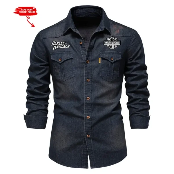 Harley Davidson Cotton Denim Shirt VDCDS008 - Image 2