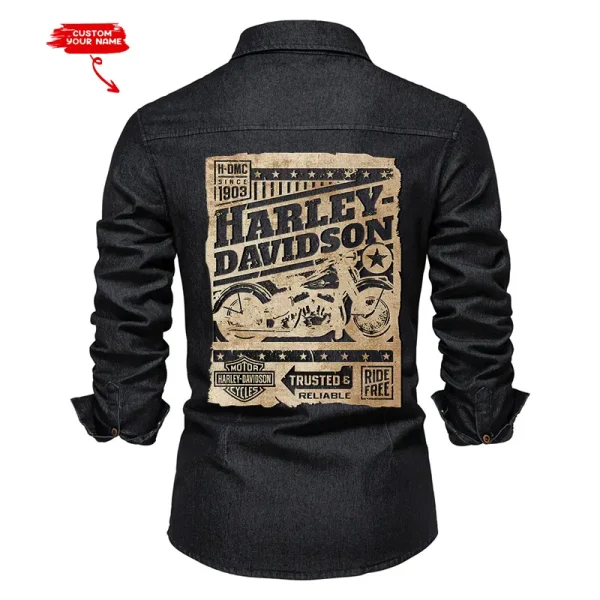 Harley Davidson Cotton Denim Shirt VDCDS010 - Image 3