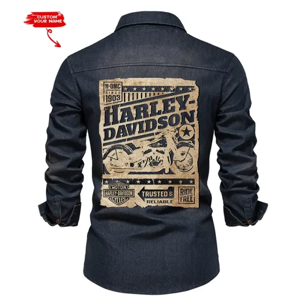 Harley Davidson Cotton Denim Shirt VDCDS010 - Image 4