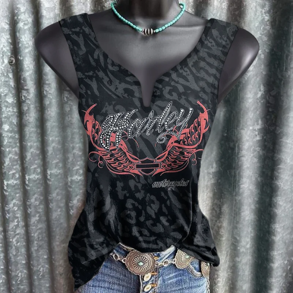 Harley Davidson Motorcycles V-Neck Cut-Out Neckline HDCBSVNCONLM004