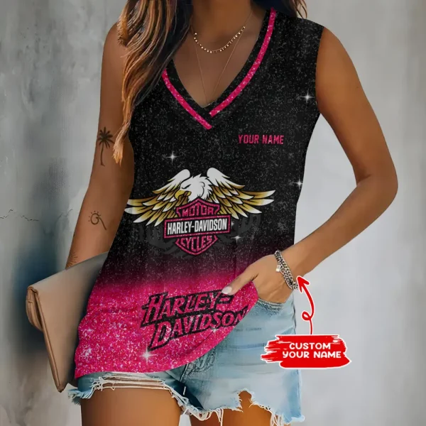 Harley Davidson V-neck Women's Vest CBSVWVEST043