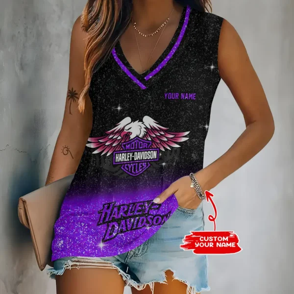 Harley Davidson V-neck Women's Vest CBSVWVEST044