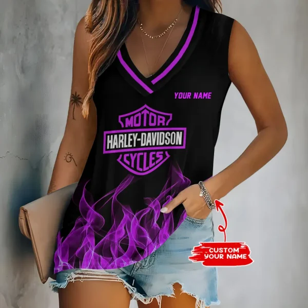 Harley Davidson V-neck Women's Vest CBSVWVEST046