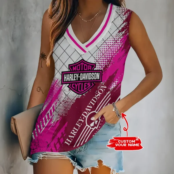 Harley Davidson V-neck Women's Vest CBSVWVEST047