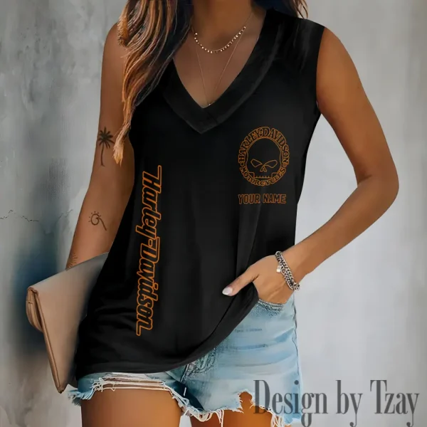 Harley Davidson V-neck Women's Vest CBSVWVEST051