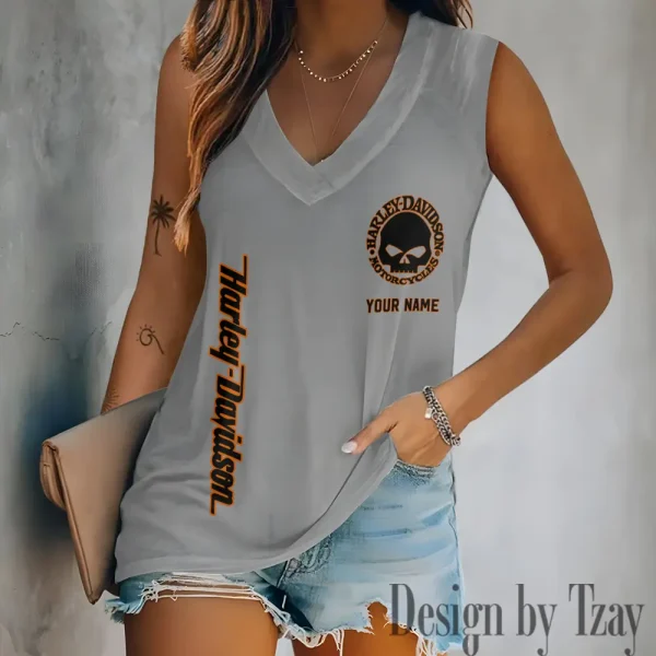 Harley Davidson V-neck Women's Vest CBSVWVEST052