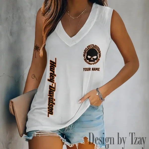 Harley Davidson V-neck Women's Vest CBSVWVEST053