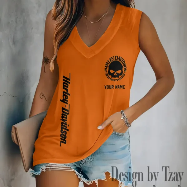 Harley Davidson V-neck Women's Vest CBSVWVEST054