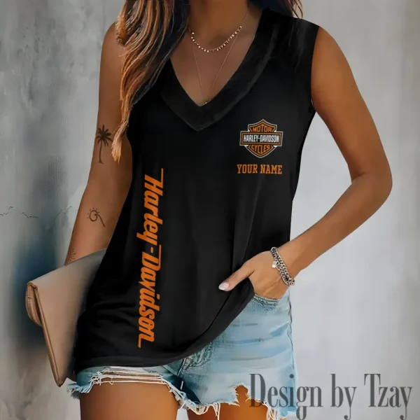 Harley Davidson V-neck Women's Vest CBSVWVEST056