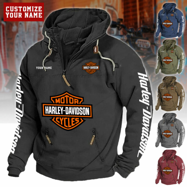 Harley Davidson RVIMT7907 Half Zip Pocket Hoodie