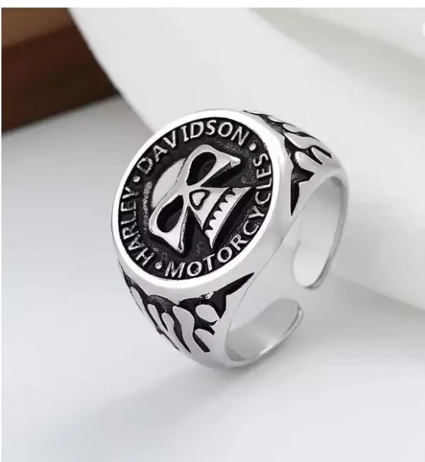 Retro Biker Skull Ring For Men Silver Color Punk Gothic Rock Hiphop Open Ring