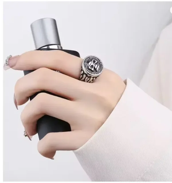 Retro Biker Skull Ring For Men Silver Color Punk Gothic Rock Hiphop Open Ring - Image 2