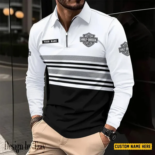 Harley Davidson Long Sleeve Polo Shirt New Design 2025 VDLSPS411 - Image 2