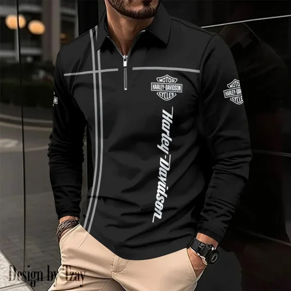 Harley Davidson Long Sleeve Polo Shirt New Design 2025 VDLSPS414