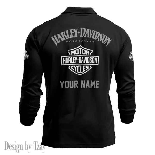 Harley Davidson Long Sleeve Polo Shirt New Design 2025 VDLSPS414 - Image 3