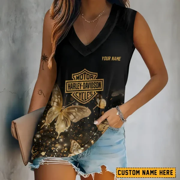 Harley Davidson V-neck Women's Vest CBSVWVEST073