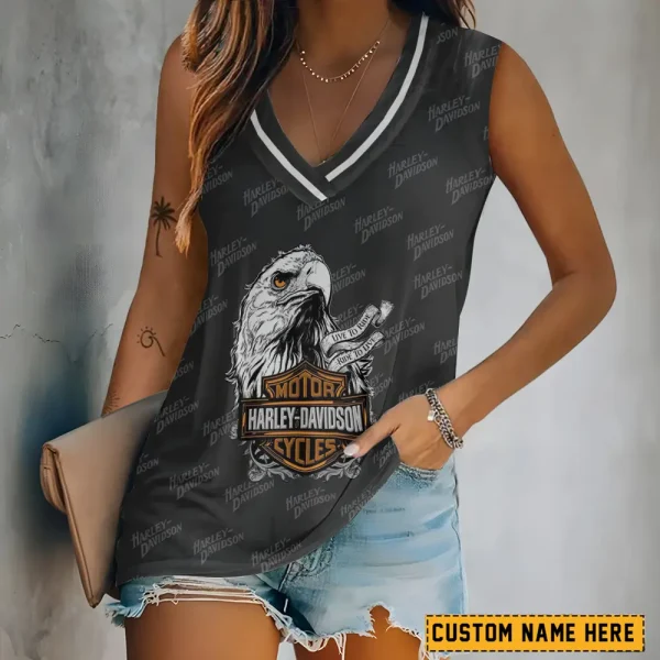 Harley Davidson V-neck Women's Vest CBSVWVEST074