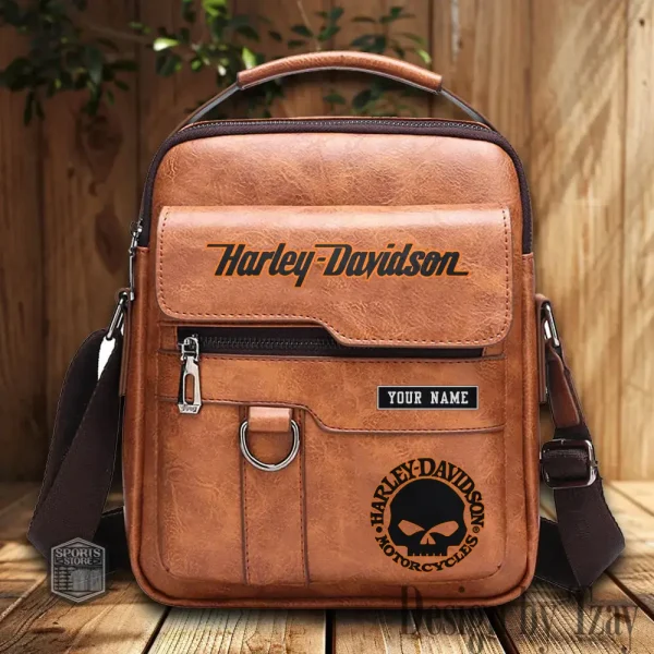 Harley Davidson Leather Pocket Bag Style 2025 CSBBALO002 - Image 2