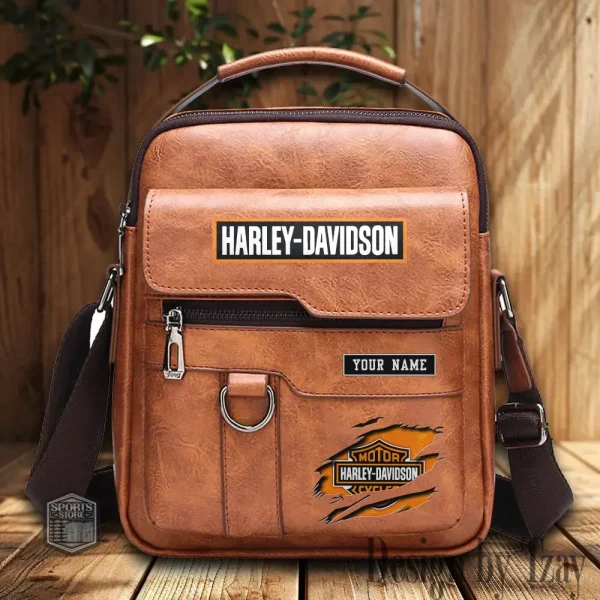 Harley Davidson Leather Pocket Bag Style 2025 CSBBALO003 - Image 2