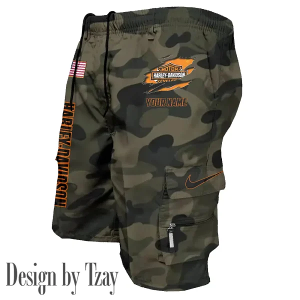 Harley Davidson Jogging Camo Casual Sports Shorts VDMSHORT008 - Image 2