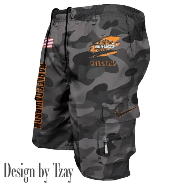 Harley Davidson Jogging Camo Casual Sports Shorts VDMSHORT008 - Image 3