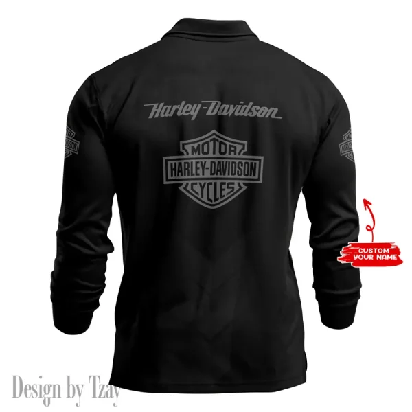 Harley Davidson Long Sleeve Polo Shirt New Design 2025 VDLSPS416 - Image 3