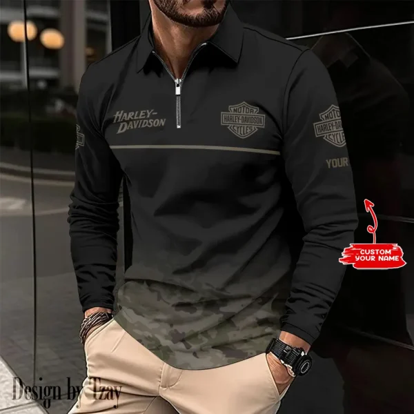 Harley Davidson Long Sleeve Polo Shirt New Design 2025 VDLSPS417