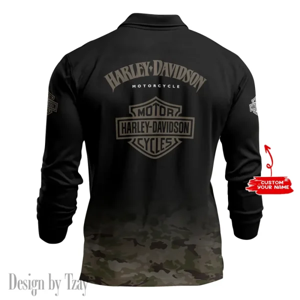 Harley Davidson Long Sleeve Polo Shirt New Design 2025 VDLSPS417 - Image 3