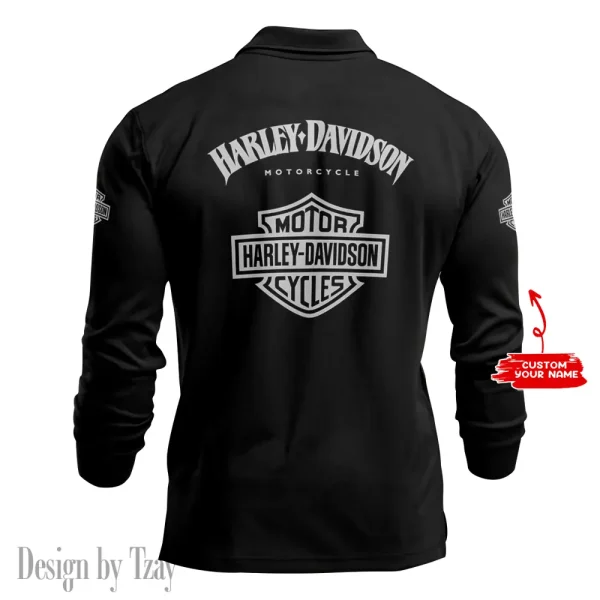 Harley Davidson Long Sleeve Polo Shirt New Design 2025 VDLSPS418 - Image 3
