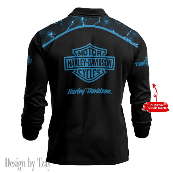 Harley Davidson Long Sleeve Polo Shirt New Design 2025 VDLSPS419 - Image 3