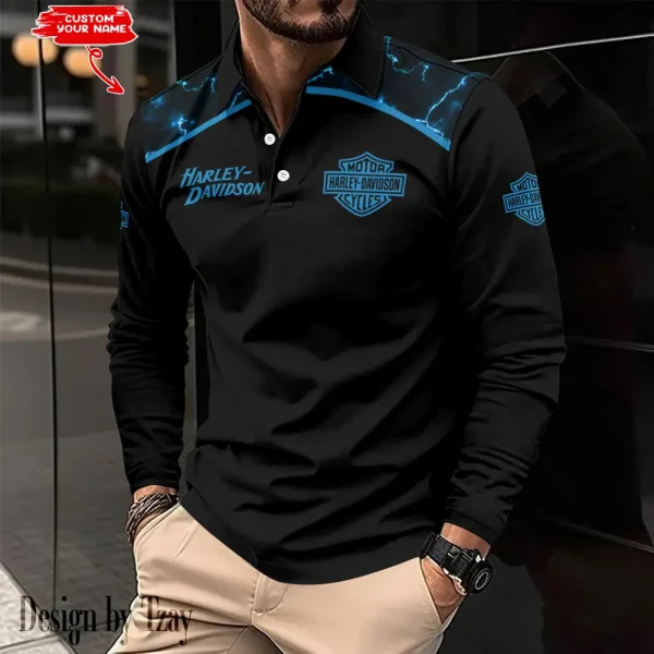 Harley Davidson Long Sleeve Polo Shirt New Design 2025 VDLSPS419 - Image 2