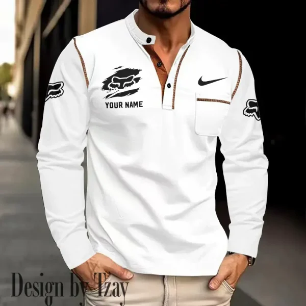 Fox Racing Mens Spring Summer Long Sleeve Solid Pockets Polo Shirts CBSMSLSPS005 - Image 3