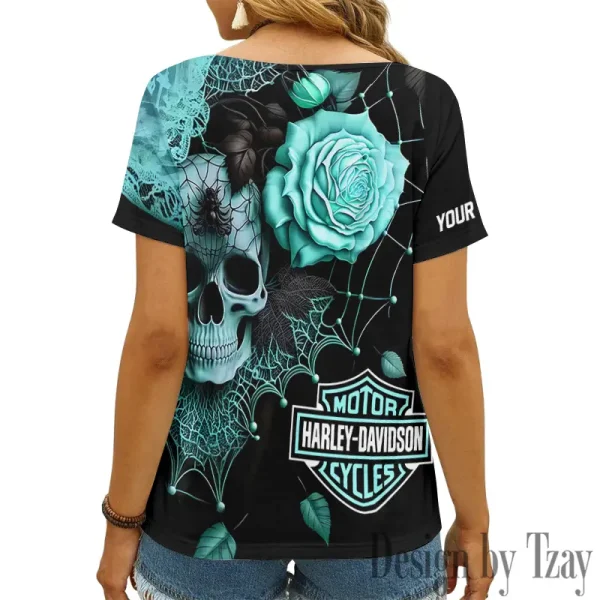 Harley Davidson Women's Swinging V-Neck Short Sleeve CBSWSVS061 - Image 2