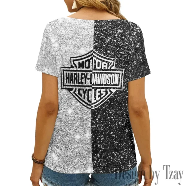 Harley Davidson Women's Swinging V-Neck Short Sleeve CBSWSVS062 - Image 2
