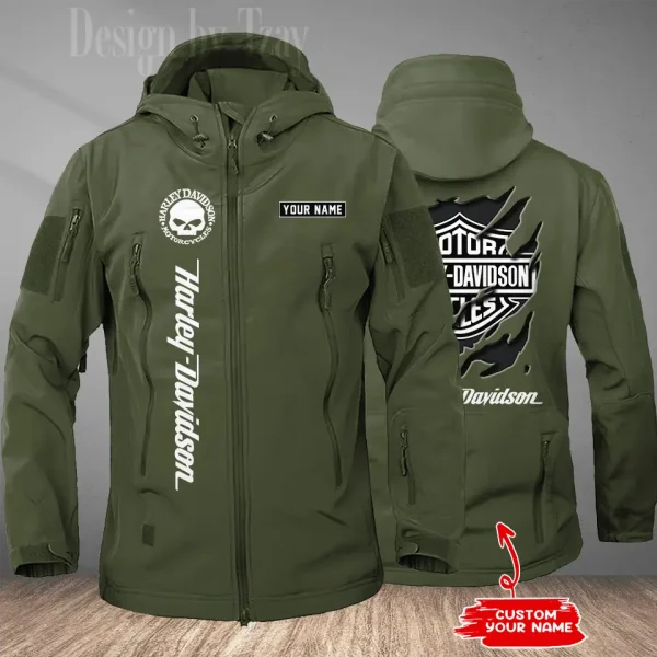 Harley Davidson Men's Soft Shell Hiking Camping Windproof Warm Jacket CBSMSSHCJ003 - Image 4
