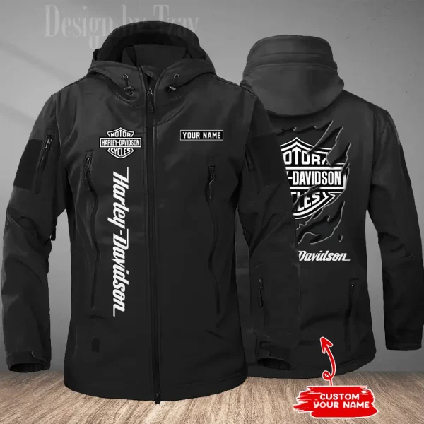 Harley Davidson Men's Soft Shell Hiking Camping Windproof Warm Jacket CBSMSSHCJ004 - Image 4