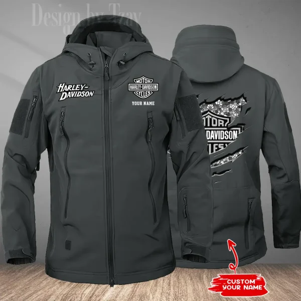 Harley Davidson Men's Soft Shell Hiking Camping Windproof Warm Jacket CBSMSSHCJ005 - Image 3