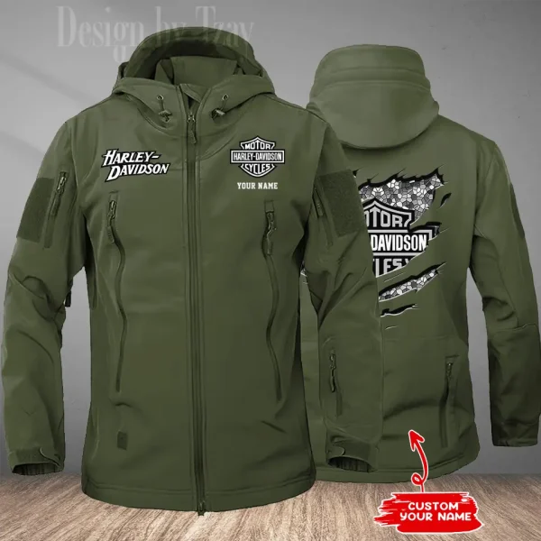Harley Davidson Men's Soft Shell Hiking Camping Windproof Warm Jacket CBSMSSHCJ005 - Image 4