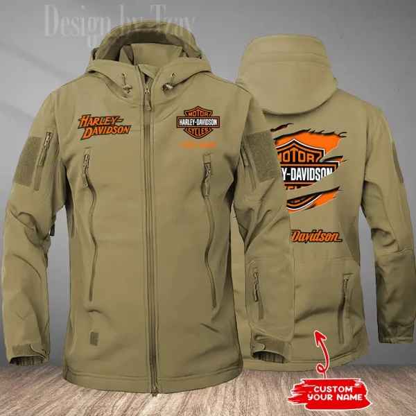 Harley Davidson Men's Soft Shell Hiking Camping Windproof Warm Jacket CBSMSSHCJ006 - Image 3