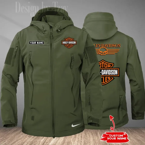 Harley Davidson Men's Soft Shell Hiking Camping Windproof Warm Jacket CBSMSSHCJ007 - Image 4