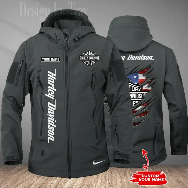 Harley Davidson Men's Soft Shell Hiking Camping Windproof Warm Jacket CBSMSSHCJ010 - Image 2