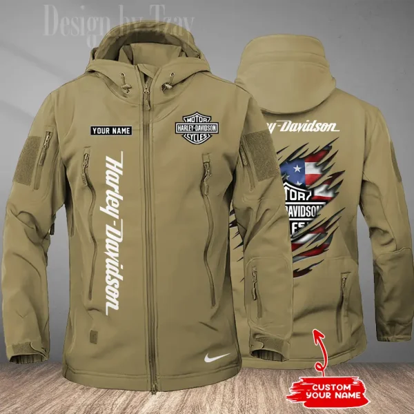 Harley Davidson Men's Soft Shell Hiking Camping Windproof Warm Jacket CBSMSSHCJ010 - Image 3
