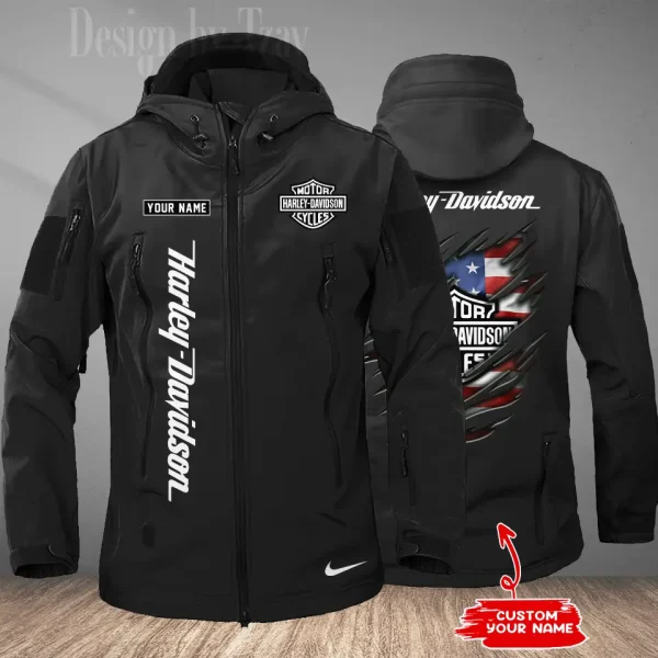 Harley Davidson Men's Soft Shell Hiking Camping Windproof Warm Jacket CBSMSSHCJ010 - Image 4