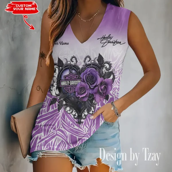 Harley Davidson V-neck Women's Vest CBSVWVEST095